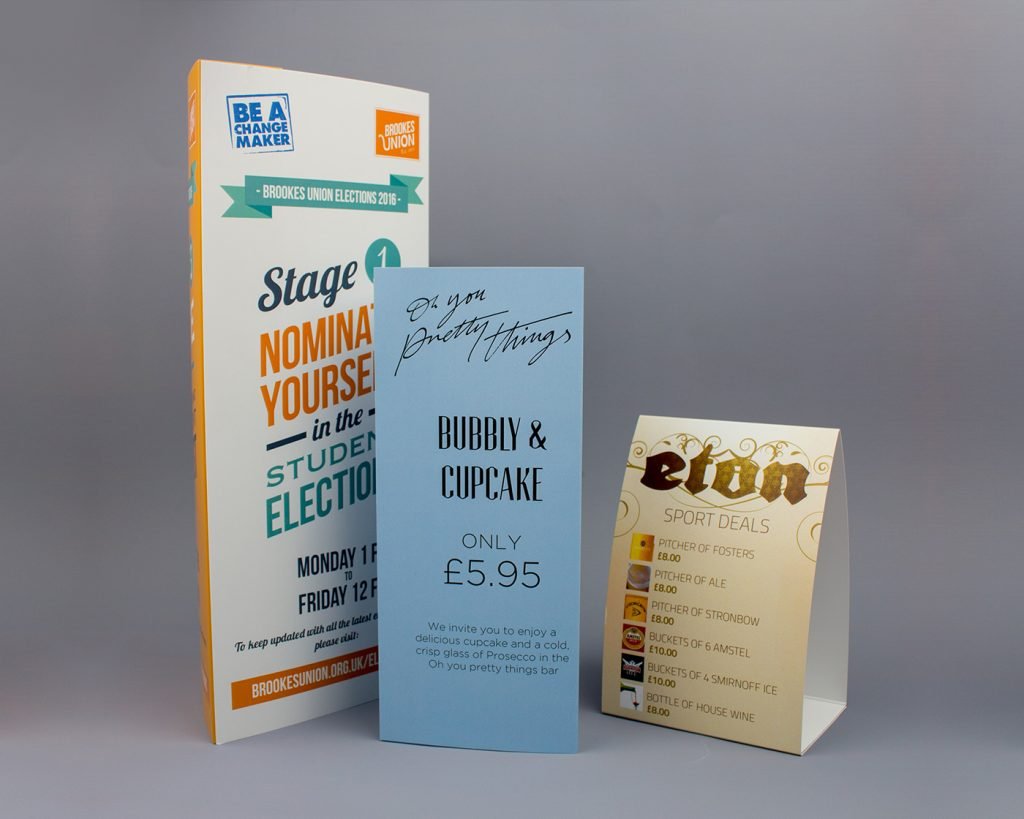 Table Tents Printing Swinton